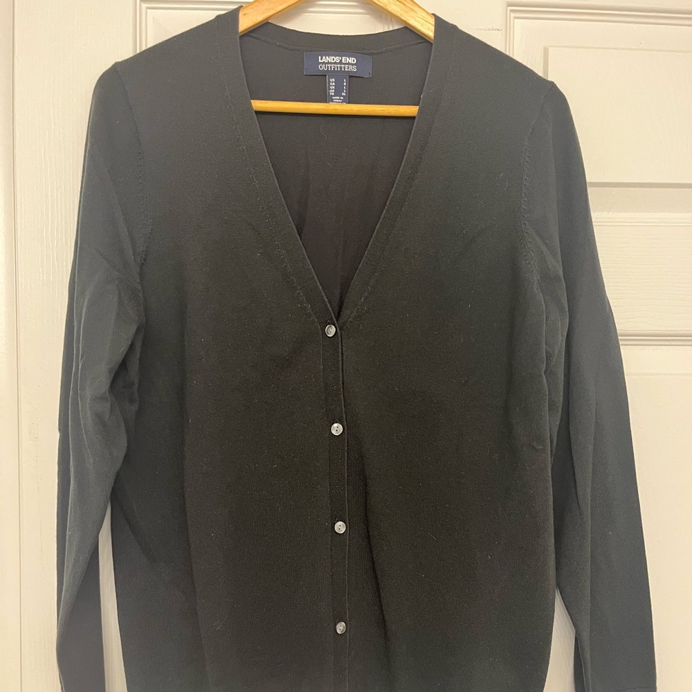 Lands' End Women's Classic Black Cardigan